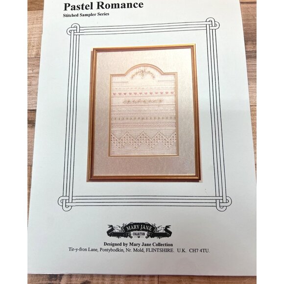 Pastel Romance Cross-Stitch Sampler Pattern 7 3/4 X 10 1/4 Mary Jane Collection - Picture 2 of 3